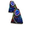 Swarovski Crystals Opal Sterling Silver Earrings Unique Valuable Handmade Studs