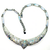 Sparkle Crystals and Fire Opal Necklace Statement Collar Sterling Bridal Wedding