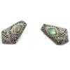 Studs Fire Opal 950 Sterling Silver Earrings Jewelry