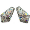 Studs Fire Opal 950 Sterling Silver Earrings Jewelry