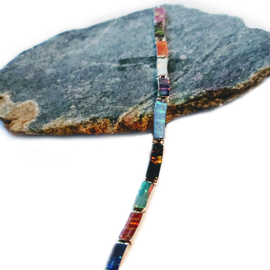 Tennis Bracelet Multicolor Fire Opal 950 Sterling Silver Jewelry ...