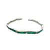 Emerald Green Opal Bracelet 950 Sterling Silver Tennis Bracelet Chain Link Jewelry