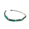 Emerald Green Opal Bracelet 950 Sterling Silver Tennis Bracelet Chain Link Jewelry