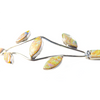 Sterling Silver Fire Opal Leaves 7.75" Tennis Chain Bracelet Yellow- Floral Designed