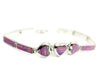 Pink Hearts Bracelet Fire Opal 950 Sterling Silver Jewelry Tennis Bracelet