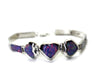 Lavender Pink Hearts Bracelet Fire Opal 950 Sterling Silver Jewelry Tennis Bracelet