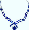 Flowers Fire Opal Statement Necklace Unique Sterling Silver Elegant