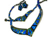 Designer Blue Opal Necklace Earrings Bracelet Set Unique Sterling  Elegant Heavy