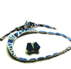 Designer Blue Opal Necklace Earrings Bracelet Set Unique Sterling  Elegant Heavy