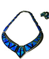 Designer Blue Opal Necklace Earrings Bracelet Set Unique Sterling  Elegant Heavy