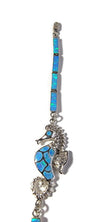 Lightest Blue Seahorse Fire Opal Designer Bracelet Sterling Silver Jewelry Exclusive Raphaellos