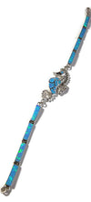 Lightest Blue Seahorse Fire Opal Designer Bracelet Sterling Silver Jewelry Exclusive Raphaellos