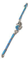 Lightest Blue Seahorse Fire Opal Designer Bracelet Sterling Silver Jewelry Exclusive Raphaellos