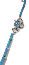 Lightest Blue Seahorse Fire Opal Designer Bracelet Sterling Silver Jewelry Exclusive Raphaellos