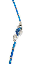 Crystal Medium Blue Seahorse Fire Opal Designer Bracelet Sterling Silver Jewelry Exclusive Raphaellos