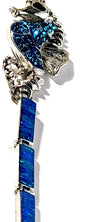 Crystal Medium Blue Seahorse Fire Opal Designer Bracelet Sterling Silver Jewelry Exclusive Raphaellos