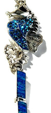 Crystal Medium Blue Seahorse Fire Opal Designer Bracelet Sterling Silver Jewelry Exclusive Raphaellos