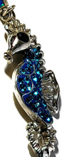 Crystal Medium Blue Seahorse Fire Opal Designer Bracelet Sterling Silver Jewelry Exclusive Raphaellos