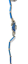 Crystal Medium Blue Seahorse Fire Opal Designer Bracelet Sterling Silver Jewelry Exclusive Raphaellos