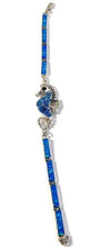 Crystal Medium Blue Seahorse Fire Opal Designer Bracelet Sterling Silver Jewelry Exclusive Raphaellos