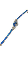 Crystal Medium Blue Seahorse Fire Opal Designer Bracelet Sterling Silver Jewelry Exclusive Raphaellos