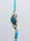 Crystal Blue Seahorse Fire Opal Cluster Bracelet Sterling Silver Jewelry Exclusive Raphaellos