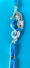 Blue Seahorse Fire Opal Designer Bracelet Sterling Silver Jewelry Exclusive Raphaellos