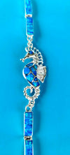 Blue Seahorse Fire Opal Designer Bracelet Sterling Silver Jewelry Exclusive Raphaellos