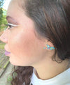 Blue Crystals Hummingbird Handcrafted Sterling Silver Earrings